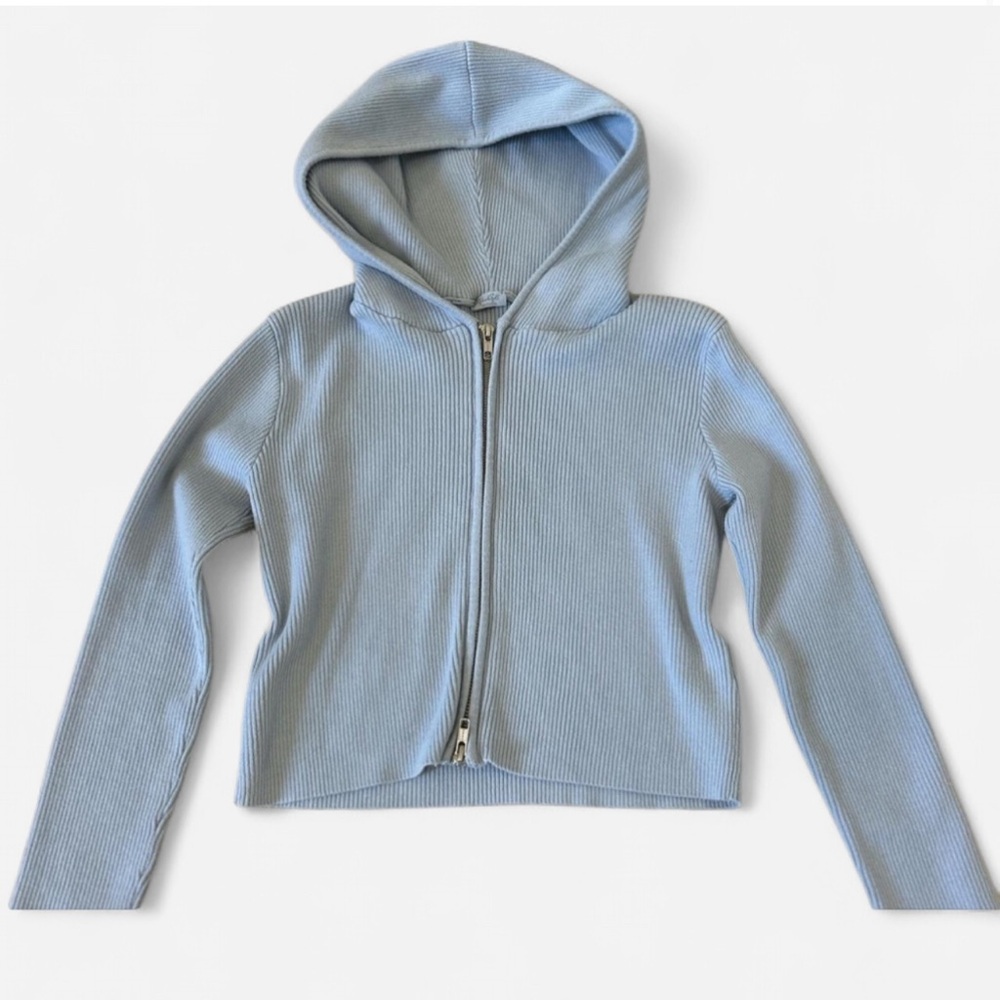 Brandy Melville Baby Blue Zip-Up Hoodie